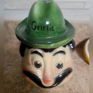 Vintage American Bisque Anthropomorphic Condiment Jar